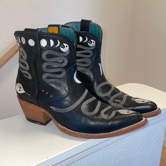 PS Kaufman Black Leather Western Boots - Picture 2 of 5